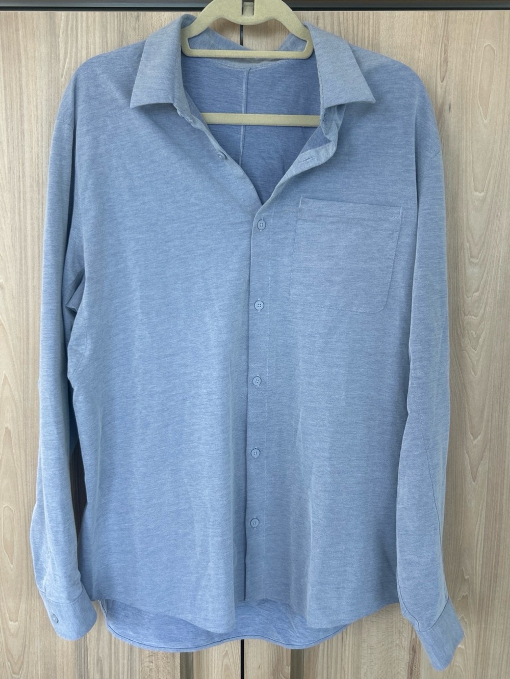Lululemon Commission Long Sleeve Button Down Shirt Men’s XL Blue Oxford Stretch